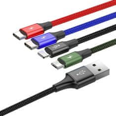 BASEUS USB kabel za Micro USB, USB-C in Lightning Baseus CA1T4-B01 Črna 1,2 m