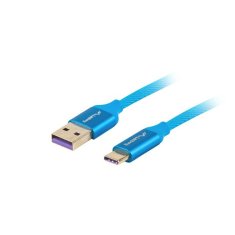 Lanberg Kabel USB A v USB C Lanberg CA-USBO-21CU-0005-BL Modra 50 cm 0,5 m