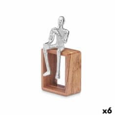 Gift Decor Okrasna Figura Saksofon Srebrna Les Kovina 13 x 27 x 13 cm