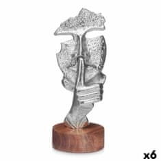 Gift Decor Okrasna Figura Obraz Srebrna Les Kovina 12 x 29 x 11 cm