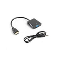 Lanberg Adapter iz HDMI v VGA Lanberg AD-0017-BK Črna 20 cm