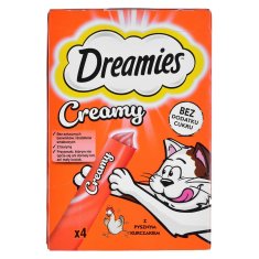 Dreamies Snack for Cats Dreamies Creamy 4 x 10 g Piščanec