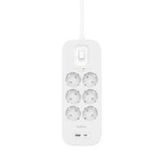 Belkin Podaljšek s 6 Vtičnic s Stikalom Belkin Connect SRB002VF2M Bela (2 m)