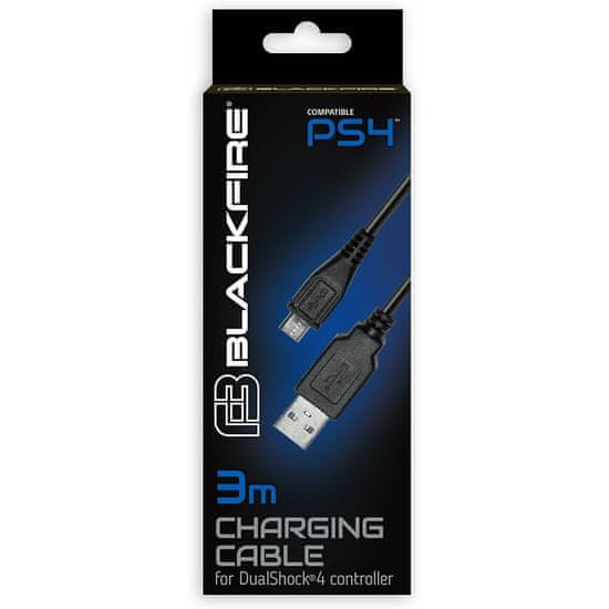 Black Fire USB kabel za micro USB Blackfire PS4 Črna