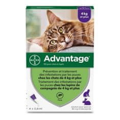 Advantage Proti parazitom Advantage Mačka Zajec +4 Kg 4 kosov 0,8 ml