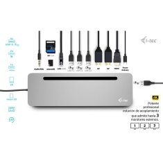 I-TEC USB-C Hub i-Tec C31FLAT2PDPRO Srebrna