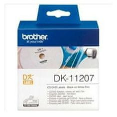 Brother Nalepke za tiskalnik Brother DK-11207 CD/DVD ø 58 mm Črn/Bel