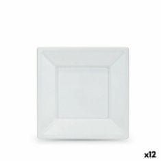 Algon Set krožnikov za večkratno uporabo Algon Bela Plastika 18 x 18 x 1,5 cm (24 kosov)