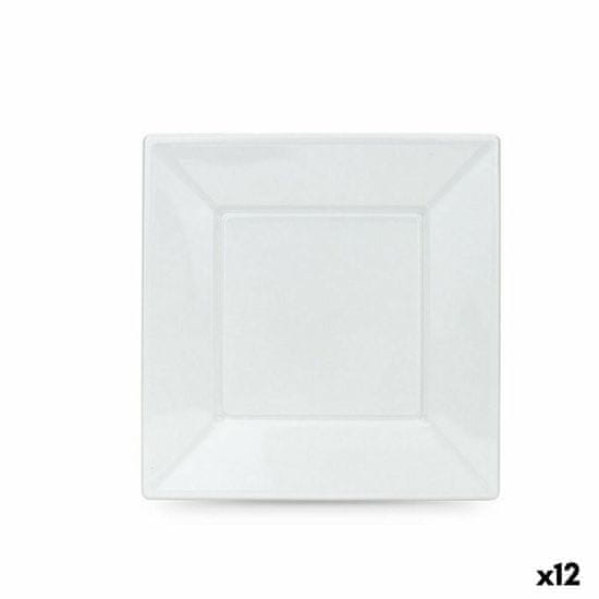 Algon Set krožnikov za večkratno uporabo Algon Bela Plastika 23 x 23 x 2 cm (24 kosov)