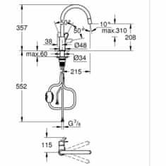 Grohe enoročna pipa Grohe Start Flow - 30569000 Medenina C oblika