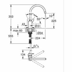 Grohe Kitchen Tap Grohe Get - 31494001 C oblika Kovina