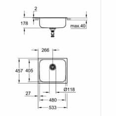 Grohe enoročna pipa Grohe 31719SD0 Nerjaveče jeklo Pravokoten