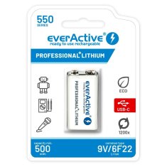 everActive Polnjive Baterije EverActive EVHR22-550C 9 V