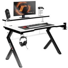 Huzaro Pisalna miza Gaming Huzaro HZ-Hero 5.0 White Bela Črna Ogljikova Vlakna 120 x 60 cm