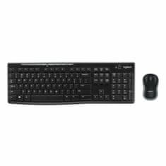 Logitech Tipkovnica in Brezžična Miška Logitech 920-004513 Črna Qwerty Španska QWERTY