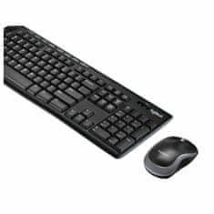 Logitech Tipkovnica in Brezžična Miška Logitech 920-004513 Črna Qwerty Španska QWERTY