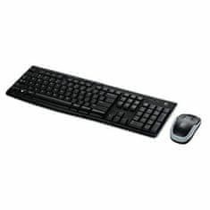 Logitech Tipkovnica in Brezžična Miška Logitech 920-004513 Črna Qwerty Španska QWERTY