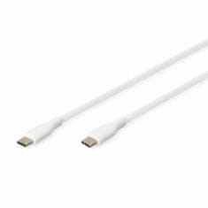 Digitus kabel USB C-C 0,5m 60W bel silikonski AK-300341-005-W