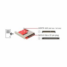 Delock adapter HDD SATA - mSATA z okvirjem 6cm 61892