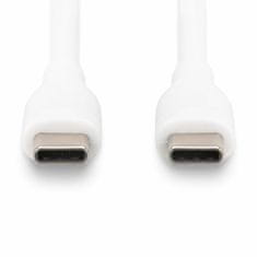 Digitus kabel USB C-C 0,5m 60W bel silikonski AK-300341-005-W