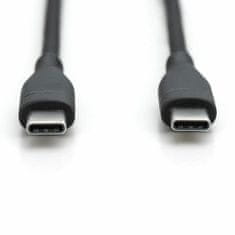 Digitus kabel USB C-C 0,5m 60W črn silikonski AK-300341-005-S