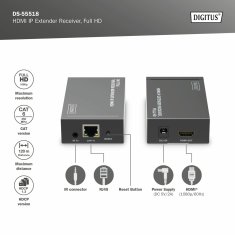 Digitus line extender HDMI+IR RJ45-RJ45 sprejemnik DS-55518