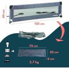 Looping Ograje za postelje Looping BL5003G 44 x 150 cm Siva