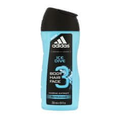 Adidas Ice Dive 3in1 osvežilen gel za prhanje z morskim izvlečkom 250 ml za moške