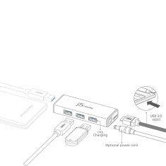 J5CREATE USB Hub j5create JUH340-N Črna 60 cm (1 kosov)