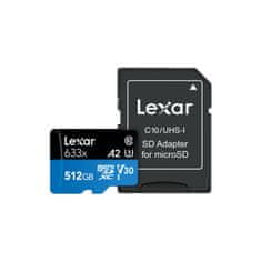 Lexar Spominska Kartica Micro SD z Adapterjem Lexar 633x 512 GB