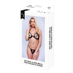 Baci Lingerie Komplet Spodnjega Perila Baci Lingerie Crotchless G- Črna 2 Kosi (S/M)