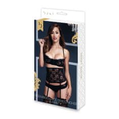 Baci Lingerie Čipkast Modrček in Steznik in Hlačke Set Ena Velikost Baci Lingerie BLW3100 Črna (Ena velikost)