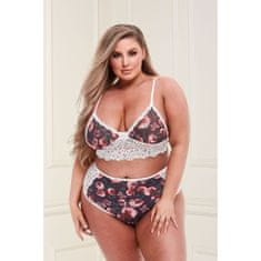 Baci Lingerie Komplet Spodnjega Perila iz Čipke Baci Lingerie Floral & Lace Siva (XL)