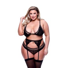 Baci Lingerie Komplet Spodnjega Perila Baci Lingerie Črna 3 Kosi (Queen)