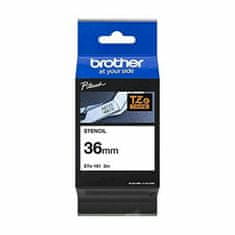 Brother Laminiran trak za etiketirne stroje Brother STE-161 Črna Črn/Bel 36 mm x 3 m