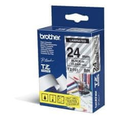 Brother Laminiran trak za etiketirne stroje Brother TZE-151 Črna/Prozorno 12 mm 24 mm x 8 m