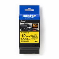 Brother Laminiran trak za etiketirne stroje Brother TZEFX631 Rumena 12 mm