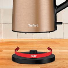 Tefal Kovinska električna kotliček Tefal KI583C, 1,5 L, 2000 W, avto izklop, zaščita pred pregrevanjem, zvok in visoka kakovost.