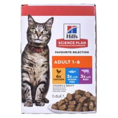 Hill's Hrana za mačke Hill's Feline Adult Multipack Classic Piščanec Riba