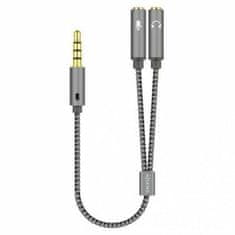 Aisens Adapter Jack 3.5 mm ženski na moški Aisens A128-0415 Črna Siva 25 cm