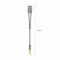 Aisens Adapter Jack 3.5 mm ženski na moški Aisens A128-0415 Črna Siva 25 cm