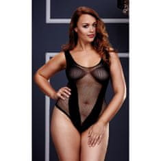 Baci Lingerie Mrežasti Jacquard V Tedi Kraljičina Velikost Baci Lingerie BW3134-BLKQS Črna XL Queen