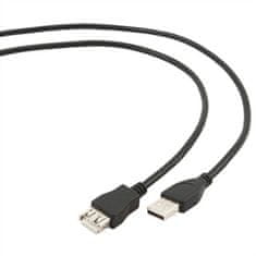 Gembird USB Podaljševalni Kabel GEMBIRD 1.8m USB 2.0 A M/FM (1,8 m) Črna 1,8 m