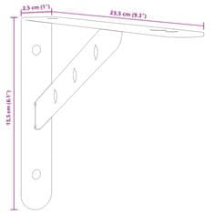 Vidaxl Nosilec za polico 4 kosi 23,5x2,5x15,5 cm srebrno nerj. jeklo