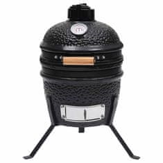 Vidaxl Kamado žar za dimljenje 2 v 1 iz keramike 56 cm črn