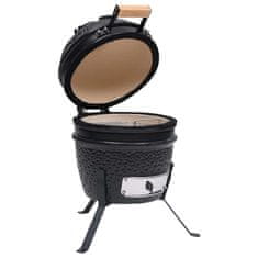 Vidaxl Kamado žar za dimljenje 2 v 1 iz keramike 56 cm črn