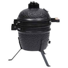 Vidaxl Kamado žar za dimljenje 2 v 1 iz keramike 56 cm črn