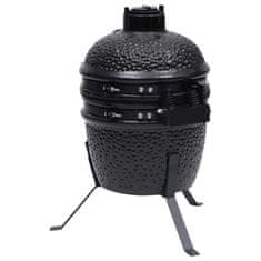 Vidaxl Kamado žar za dimljenje 2 v 1 iz keramike 56 cm črn