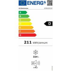 LG Zamrzovalnik LG GFM61MCCSF 185 Črna 324 L