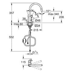 Grohe enoročna pipa Grohe 30549000 Kovina